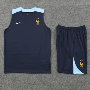 Débardeur + short  bleu royal France 24-25