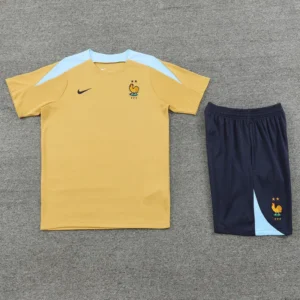 Ensemble short d'entraînement jaune France 24-25